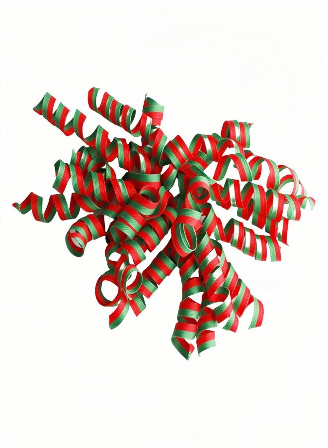 Meseey 6 Pcs Red and Green Christmas Curly Ribbon Bows 6 Inch Gift Bow Self Adhesive Gift Wrapping Bow for Presents, Wine Bottle, Treat Bags, Birthday, Wedding Party Favors (rea and Green) - Image 5
